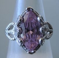 Silber 925 Fingerring Gr. 57 mit einem Schmuckstein