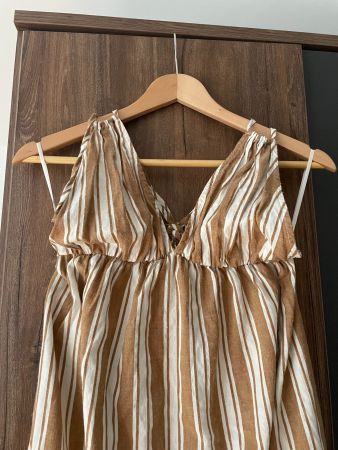 Vestito beige e bianco Shein