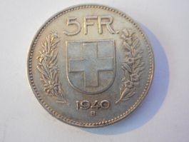 5 Fr. 1940 silber rar