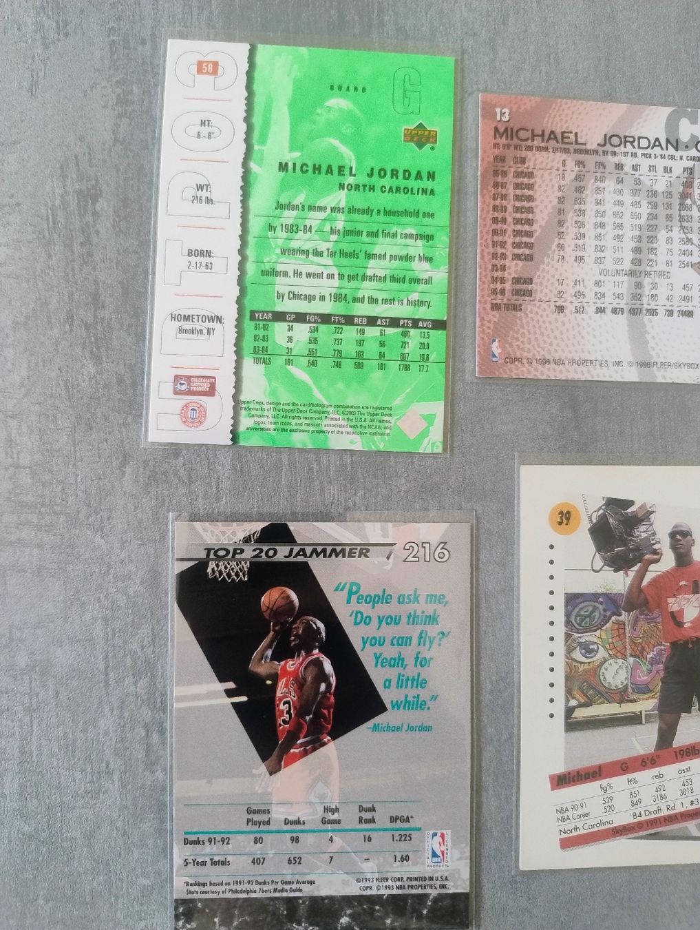 Nba Carte collezionabili: NBA 4 cartes de Michael Jordan  – Nuovo (secondo la descrizione) da Martigny venduto da jul_7s5x 4