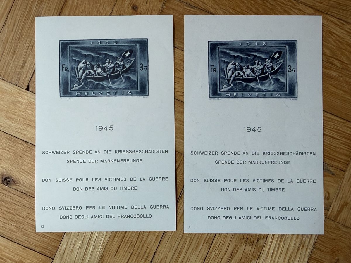 Alle Briefmarken: numéro 3 et 12 papier jaune. – Neu (gemäss Beschreibung) aus Peseux von philstyle