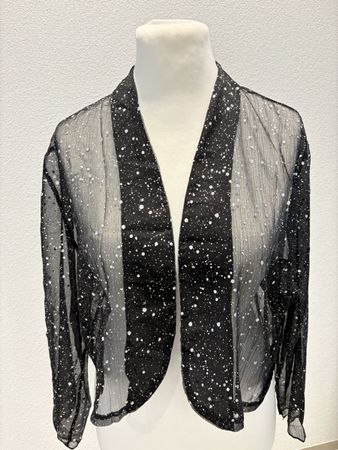 Damen Bolero schwarz mit Glitzer transparent guter Zustand