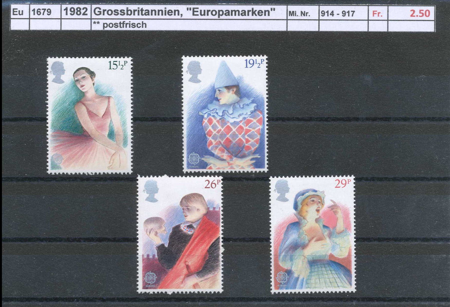 Tutti i francobolli: 1982 Grossbritannien, "Europamarken", ** postfrisch – Nuovo (secondo la descrizione) da Winterthur venduto da Zupogeru