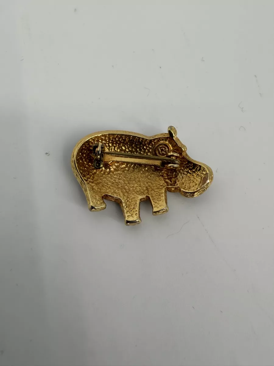 Spille & Fermagli: Brosche Nilpferd goldfarben – Usato da Auenstein venduto da moin. 1