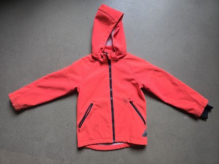 Warme Softshell Jacke, Gr. 128, Orange, für den Herbst
