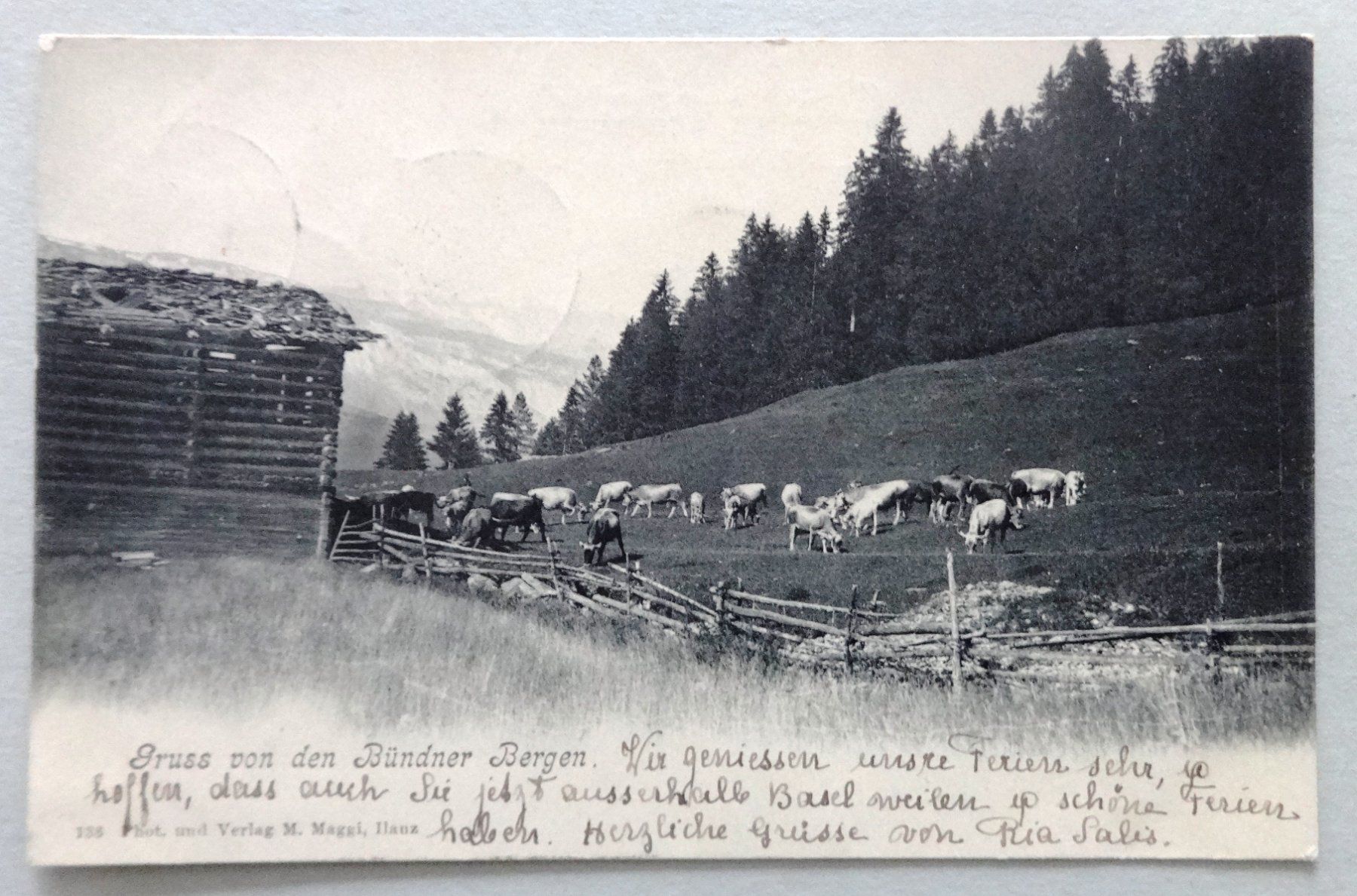 Cartoline postali: Gruss von den Bündner Bergen – Usato da Fétigny venduto da Billy2miny