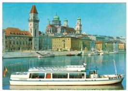 AK Passau mit Schiff 1984, gelaufen nach Rüschlikon