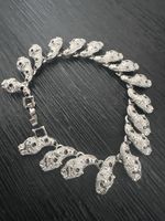 Silver-Plated Panther Bracelet 19 cm – Paris Costume Jewelry