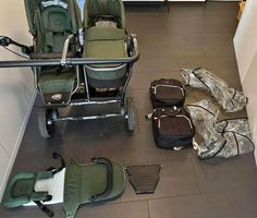 Zwillings- und Geschwisterkinderwagen (Marke TFK) in beige