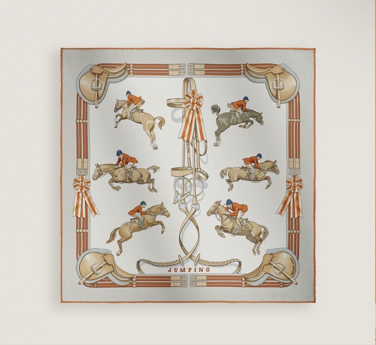 Hermès Foulards, Tücher & Schals: Vintage Hermès silk Jumping scarf – Neu und originalverpackt aus Adliswil von Mariia_18