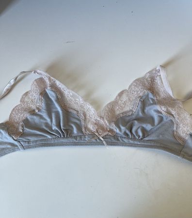 Reggiseno pizzo rosa grigio taglia S