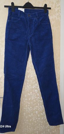 Wallées Cord Hose Gr. 30, Top Zustand, Blau, Retro Look!