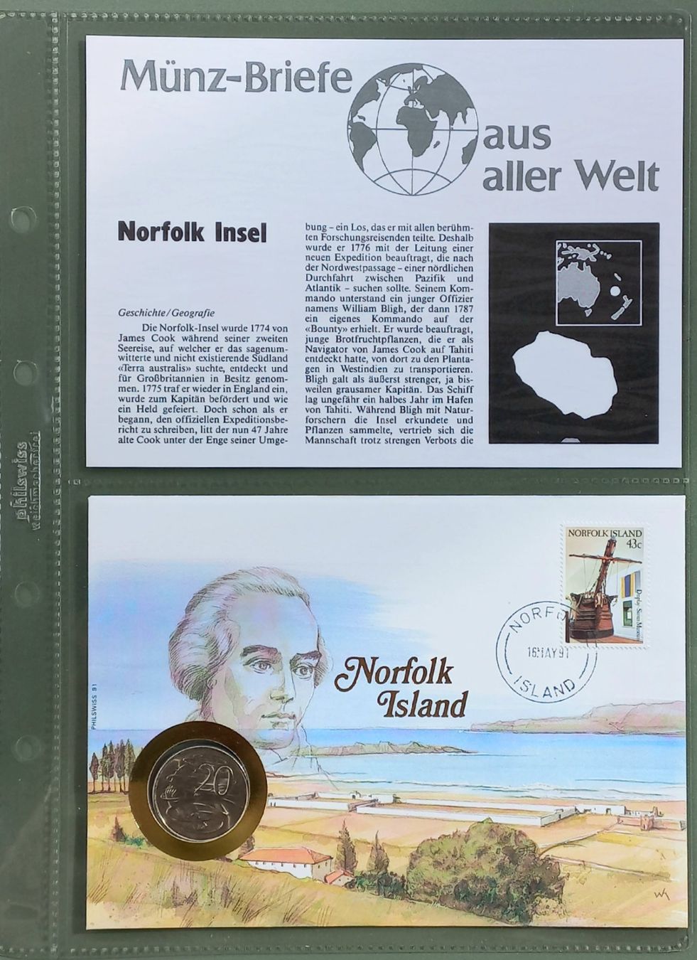 Tutti le monete: Münzbrief Norfolk Insel 1991 – Usato da Niederuzwil venduto da lubimaja
