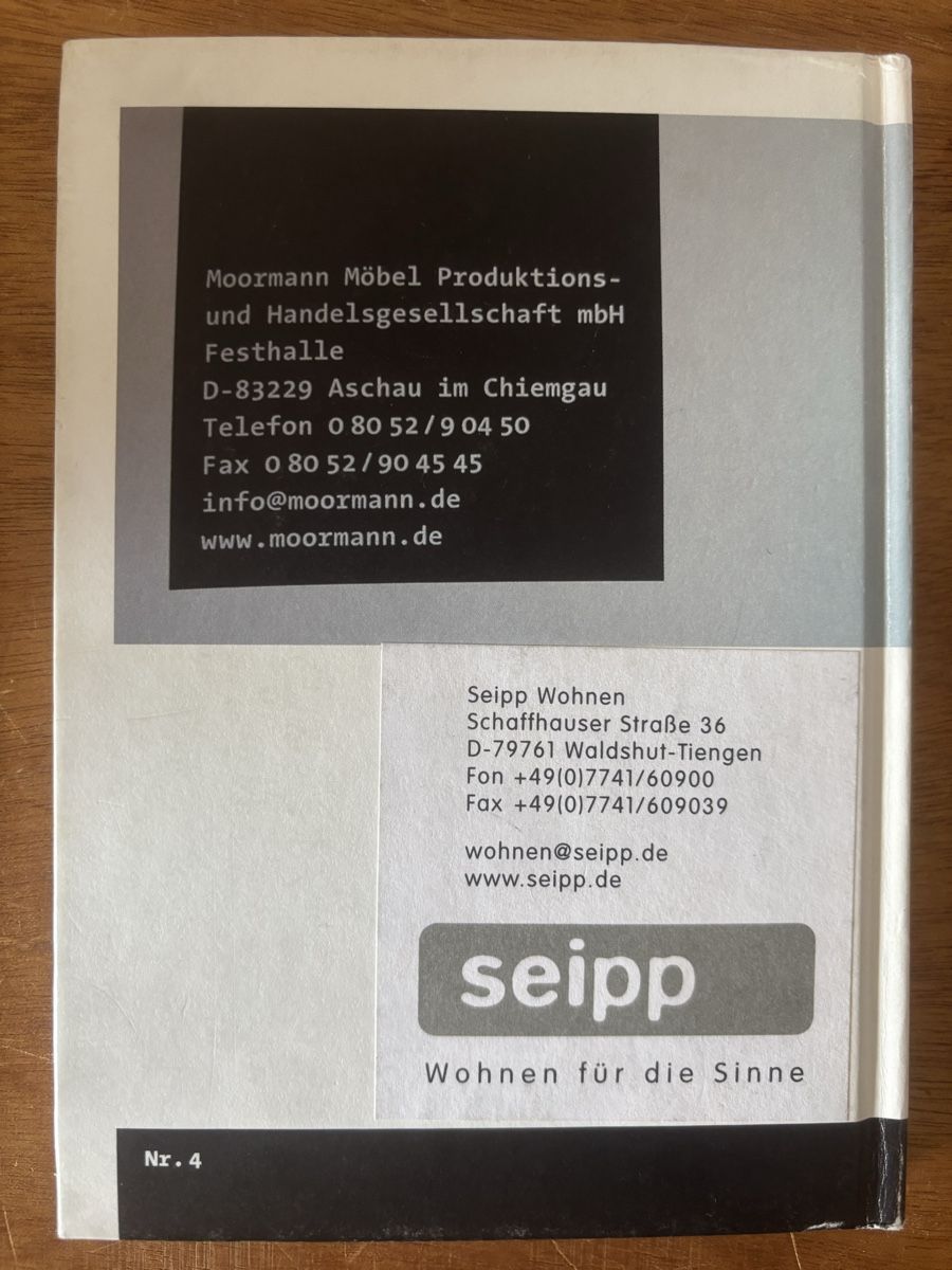 Libri: Nils Holger Moormann: Möbelstücke. – Usato da Zürich venduto da WWehrle 1