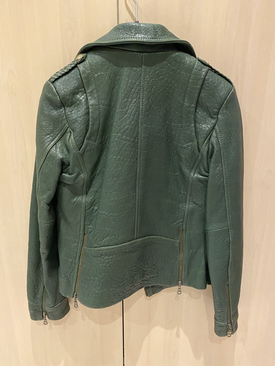 Giacche: Olive-grüne Lederjacke, Grösse S – Usato da Zürich venduto da Holderbach 2
