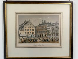 Basel, Freiburg und Lausanne - handkolorierte Stiche 19. JH
