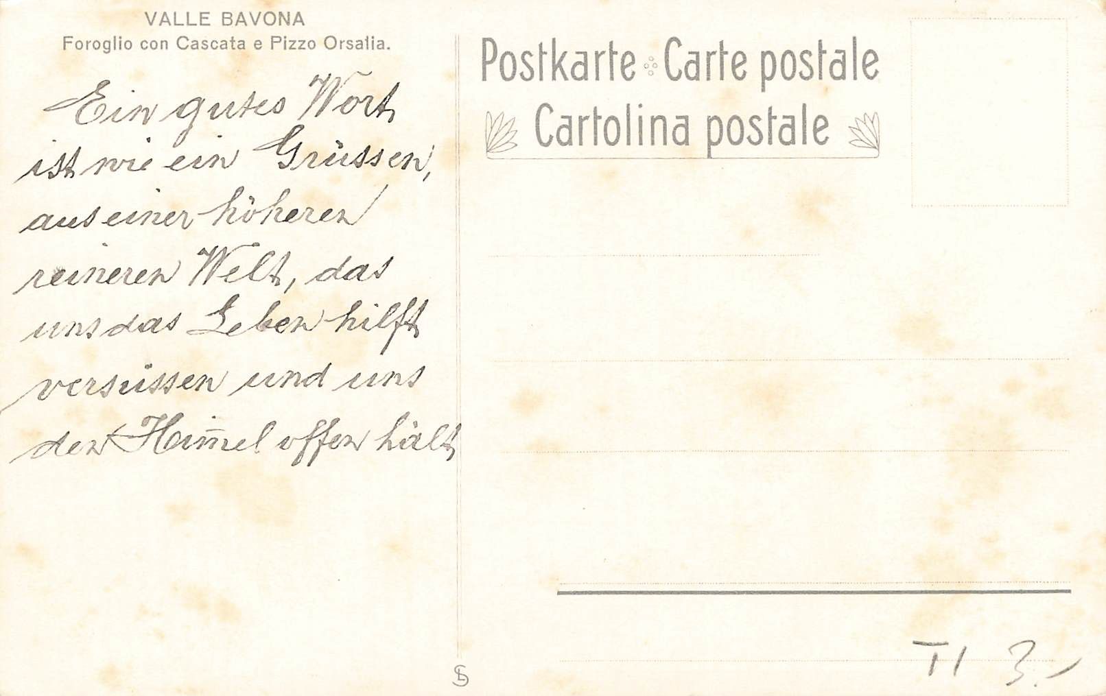 Cartoline postali: Foroglio TI Valle Bavona cascata e villaggio – Usato da Biasca venduto da Blenio71 1