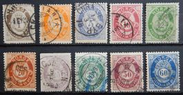Norwegen Kat. 22-31 gest. 1877 Kat. 210 Euro