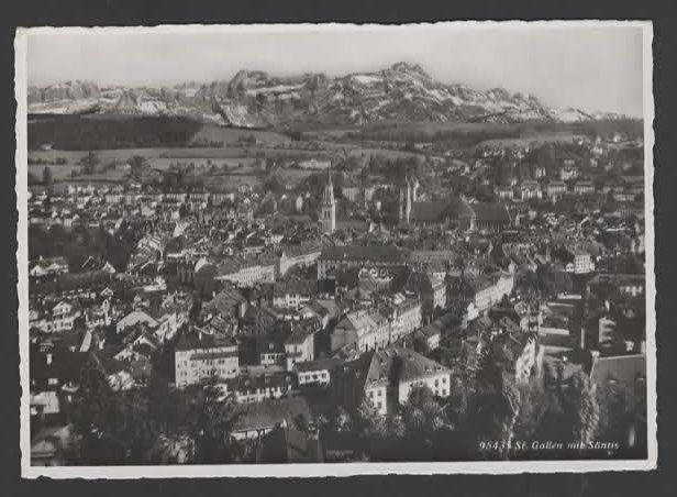 Cartoline postali: ST. GALLEN mit SÄNTIS  1940  (I – Usato da Ruggell venduto da Masescha