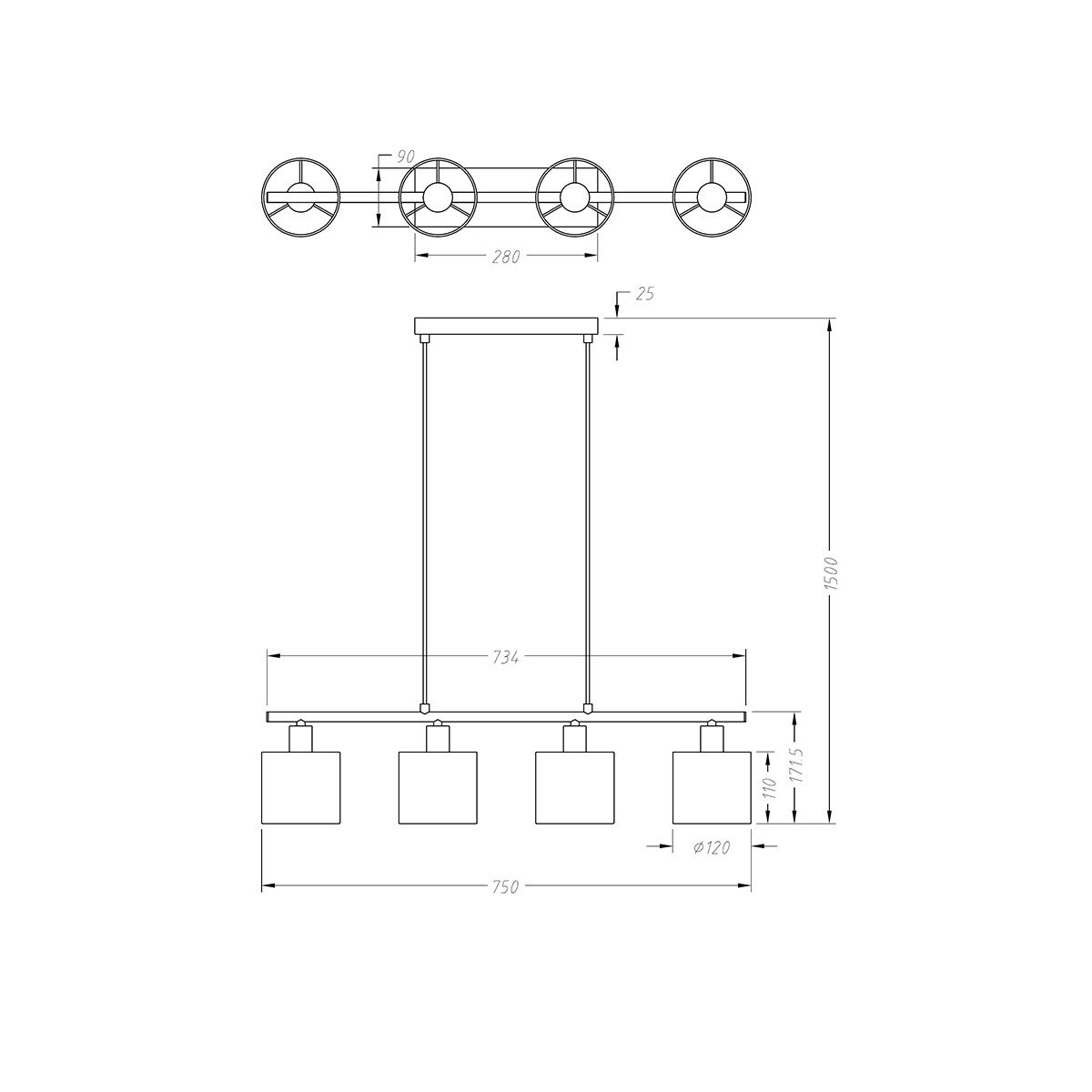 Lampadari & plafoniere: Pendelleuchte, Stoff, 75 cm x 12 cm – Nuovo (secondo la descrizione) da Kreuzlingen venduto da Smart-Light 3