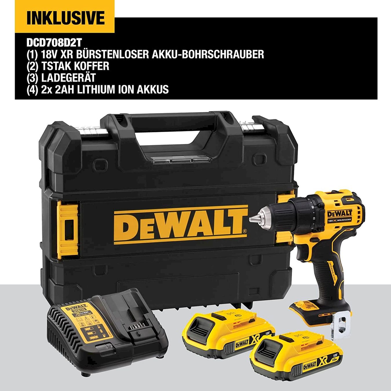 Dewalt Bohrmaschinen: DeWalt Akku-Bohrschrauber DCD708D2T-QW – Neu und originalverpackt aus Bottighofen von zaap 6