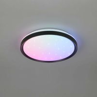 LED Deckenleuchte, Schwarz, RGB, 39 cm Ø