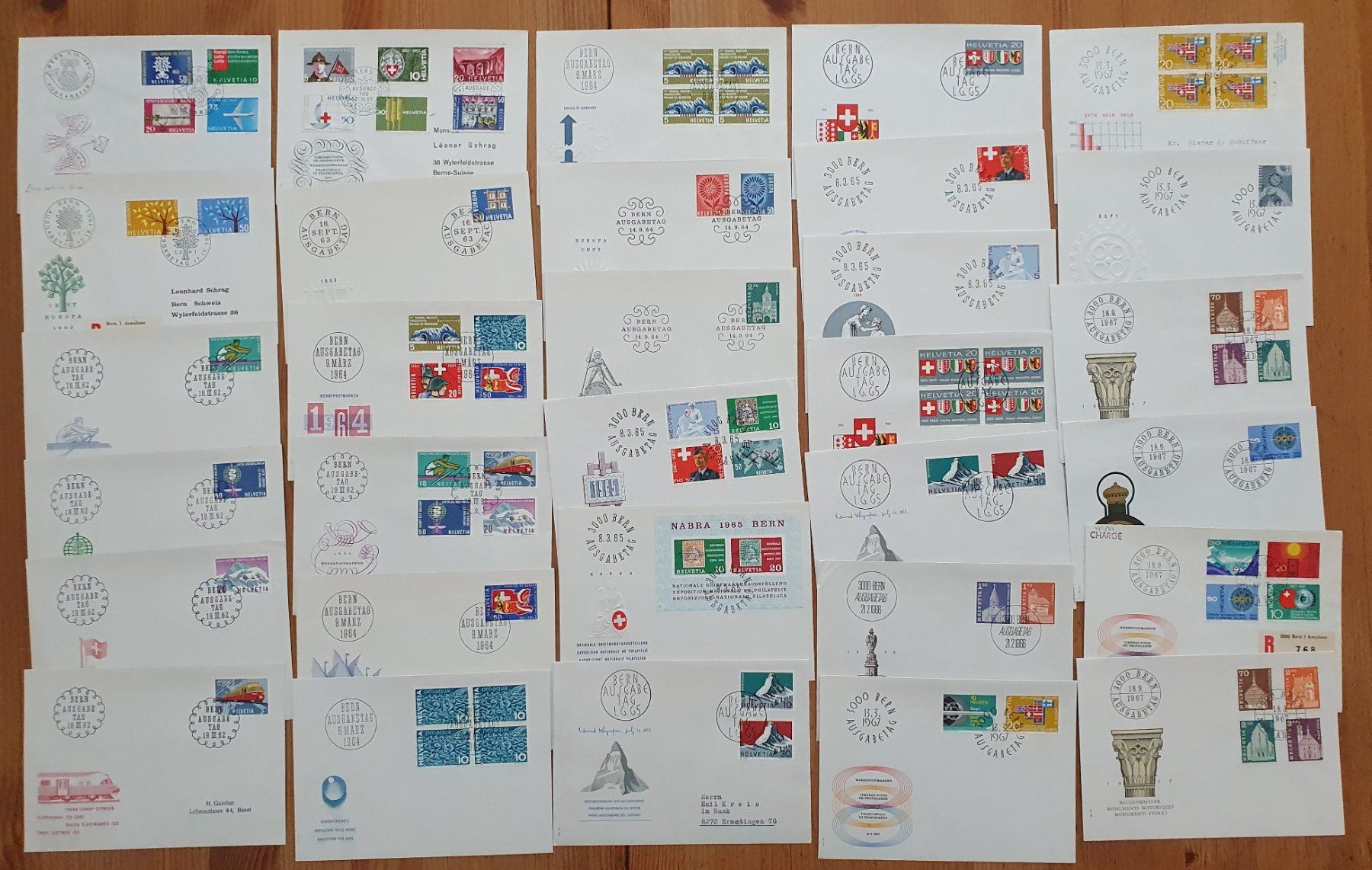 Tutti i francobolli: Schweiz: 900 verschiedene FDC 1960 - 2010 – Usato da Dällikon venduto da Minita 8