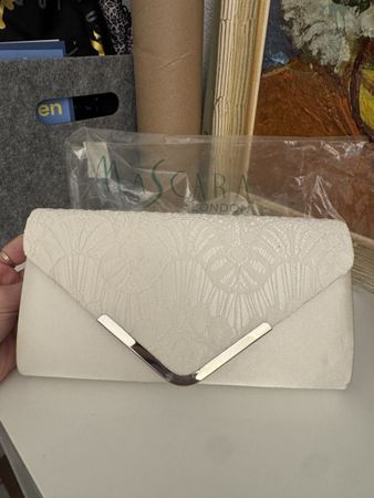 Elegante Mascara Clutch in Creme - Neuwertig & Festlich!