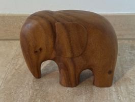 Holzelefant Elefant Holz Teak Deko Mid Century/Skandi Style