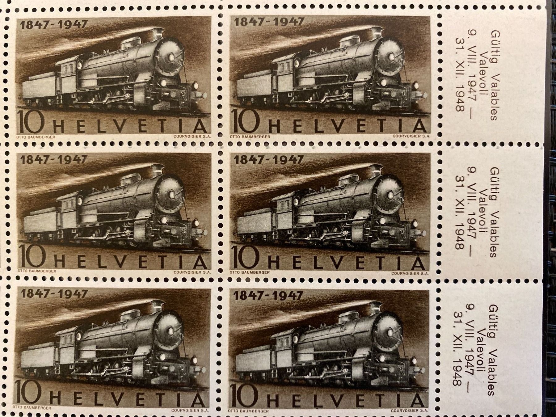 Tutti i francobolli: 1947 Nr. 278 Bogen Plattenfehler ungestempelt postrisch ** – Nuovo (secondo la descrizione) da Wil SG venduto da Chefsugus 4