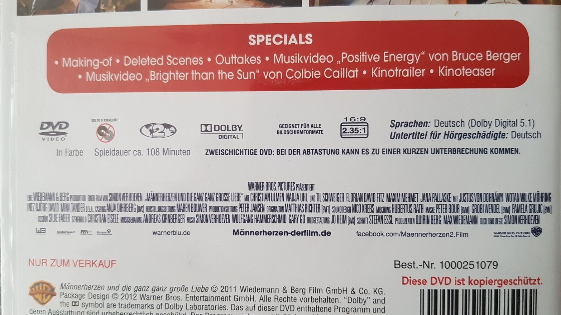 Tutti i DVDs: DVD Männer Herzen / Til Schweiger – Usato da Oetwil am See venduto da fineli2 1