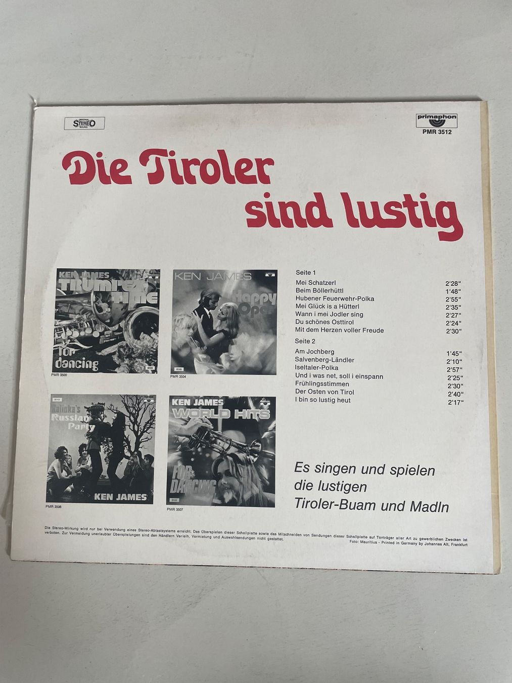 Dischi in vinile: Die Tiroler Sind Lustig – Usato da Minusio venduto da Pink222 1