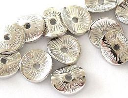 Abstandhalter Perle Twist silberfarbig (5Stk.)