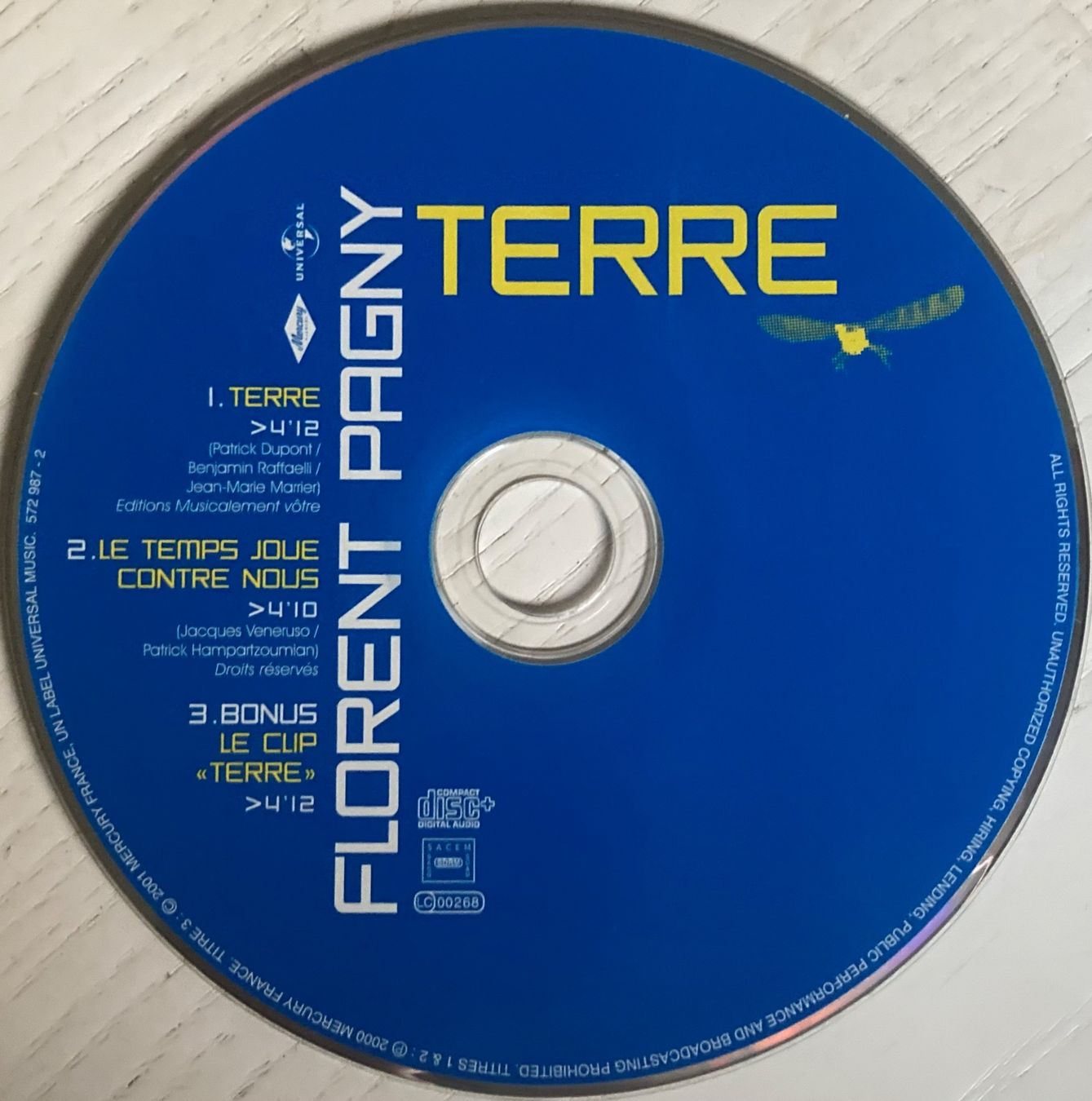 CDs: FLORENT PAGNY - TERRE – D'occasion à Poliez-Pittet par Newtown-Records 2