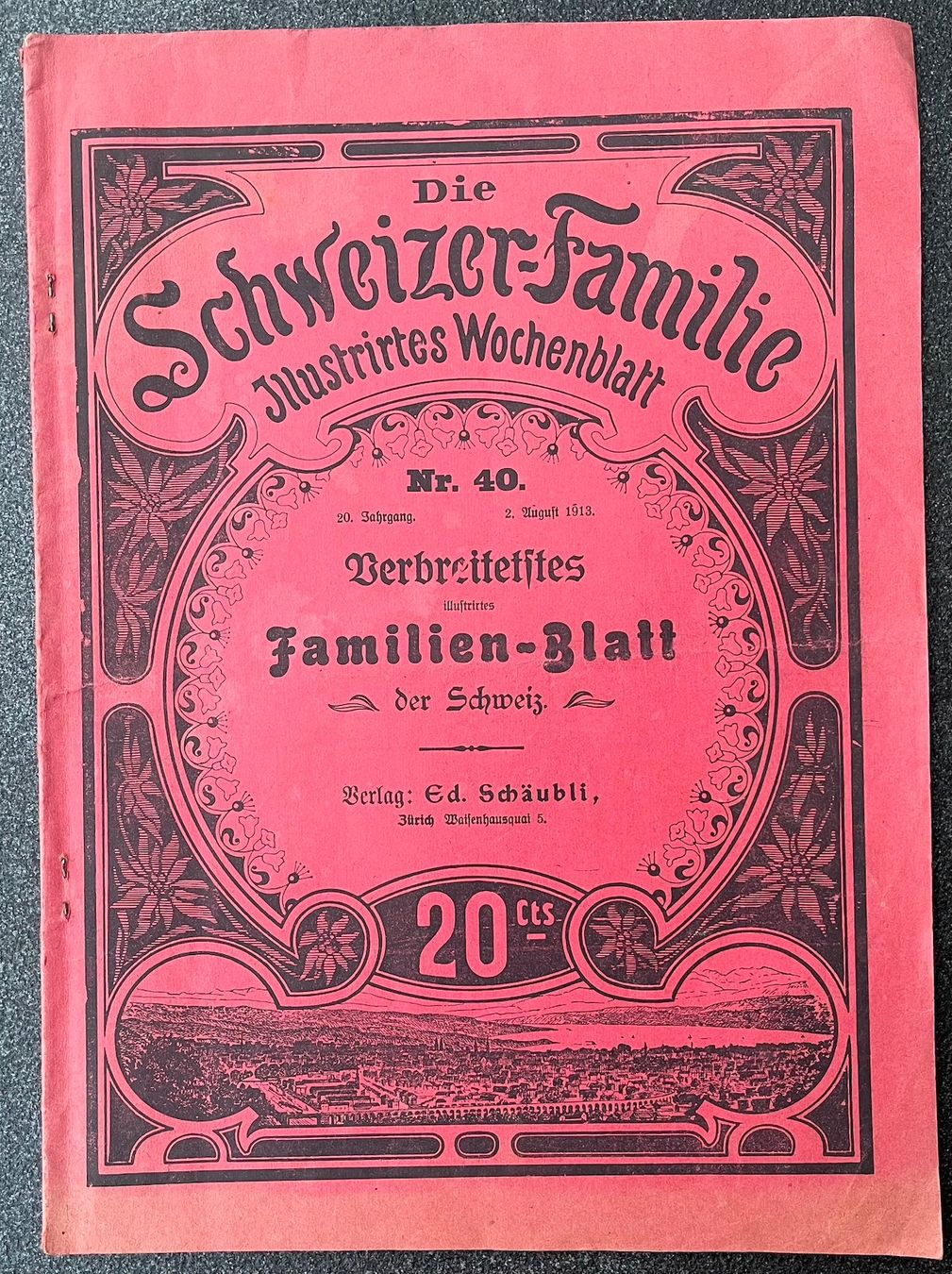 Riviste & Magazine: Schweizer-Familie - 2. August 1913 – Usato da Burgdorf venduto da Bsb7