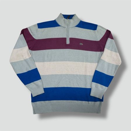Lacoste vintage striped knitted sweatshirt streifen 90s pull