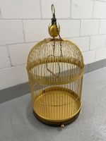 Vogelkäfig dekorativ goldfarben Metall guter Zustand