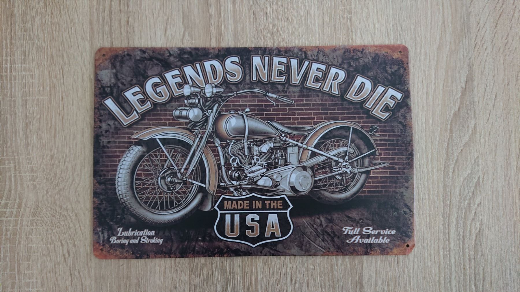 Schilder: Plaque en métal vintage Oldtimer Harley – Neu und originalverpackt aus St-Léonard von wric48
