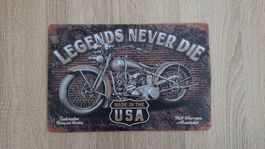 Plaque en métal vintage Oldtimer Harley