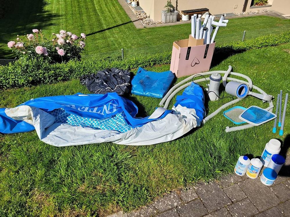 Intex Schwimmbad: Intex Pool 305 x 76 cm mit Filterpumpe und allem Zubehör – Gebraucht aus Muhen von Cacao72 1