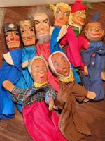 8 Kasperli Figuren aus Holz und Stoff vintage ca 60er Jahre
