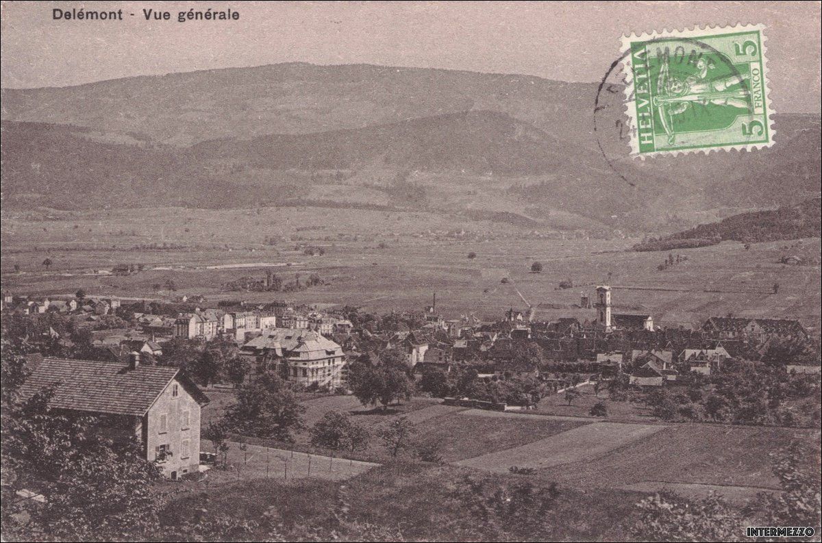 Cartoline postali: Delémont // Vue générale // 1908 – Usato da Basel venduto da intermezzo12