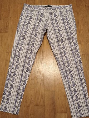 Tintoretto Jeans Hose Sommer 38 Paisley Muster Blau Weiss 