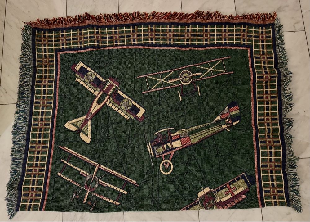 Couvertures: Goodwin Weavers Baumwolle, Flugzeug Muster Vintage – D'occasion à Esslingen par Takayama25