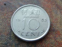 PAYS-BAS  Nederland  10  Cent  1963