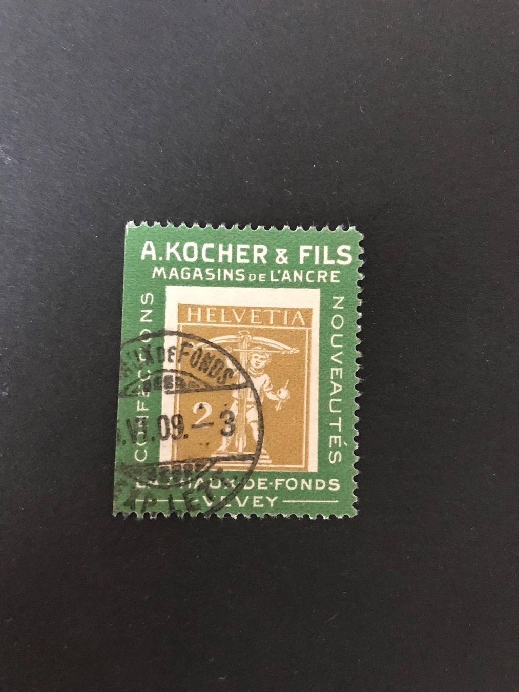 Alle Briefmarken: 1909, Kocher-Marken - 1c – Gebraucht aus stäfa von brandy66