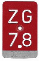 Velonummer Zug ZG 78