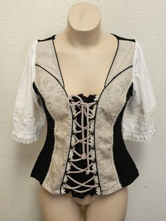 Stockerpoint Trachtenbluse Dirndl Schwarz/Beige Gr. 42 – Sch