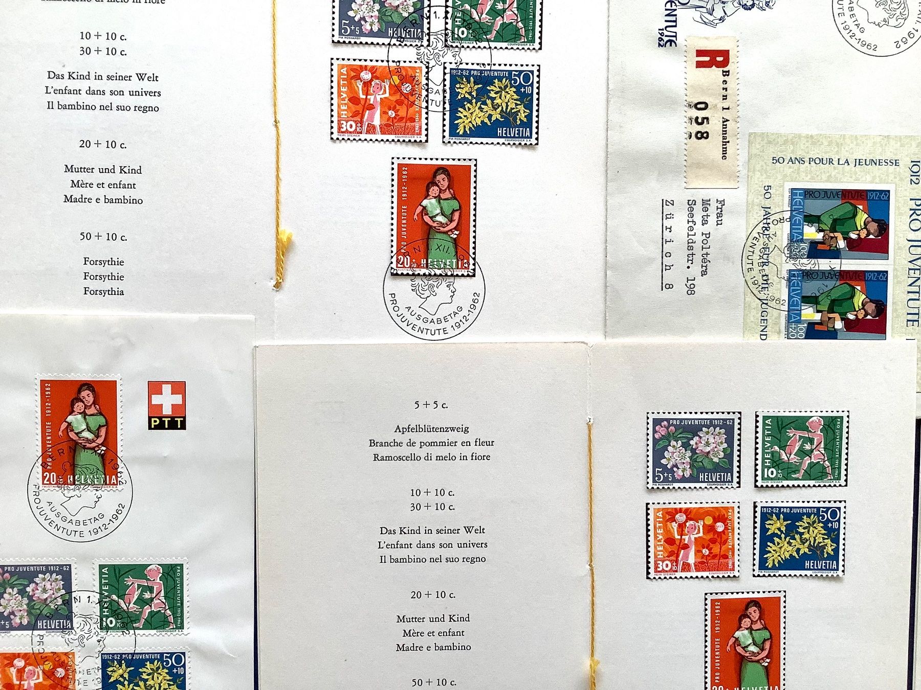 Tutti i francobolli: 1962 - Pro Juventute Div. FDC + Blocks + Einzel **& ET – Nuovo (secondo la descrizione) da Liestal venduto da Pep3 1