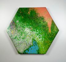 Acryl-Flüssigmalerei, Sechseck